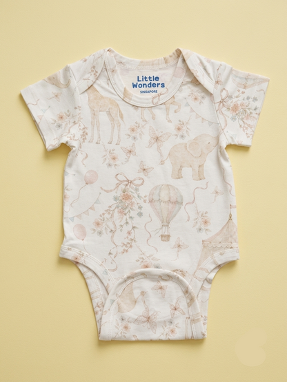Whimsical Circus Onesie with Magnetic Snaps