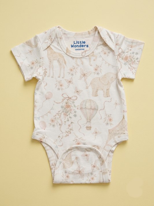 Whimsical Circus Onesie with Magnetic Snaps