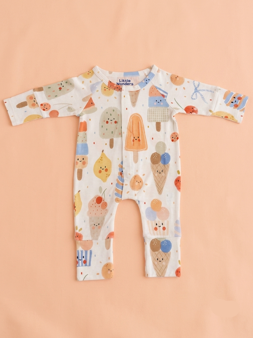 Ice Cream & Popsicles Sleepsuit with Magnetic Snaps