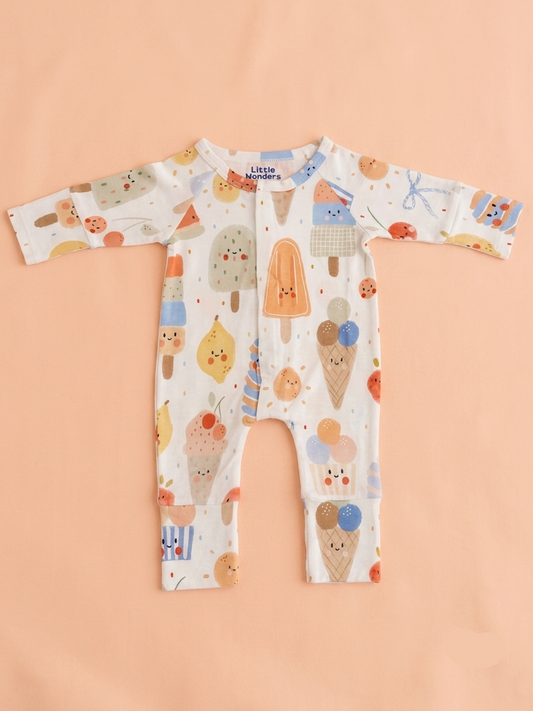 Ice Cream & Popsicles Sleepsuit with Magnetic Snaps