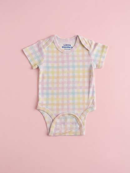 TENCEL Gingham Onesie with Magnetic Snaps