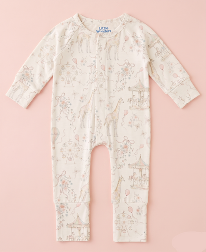 Whimsical Carousel Sleepsuit with Magnetic Snaps