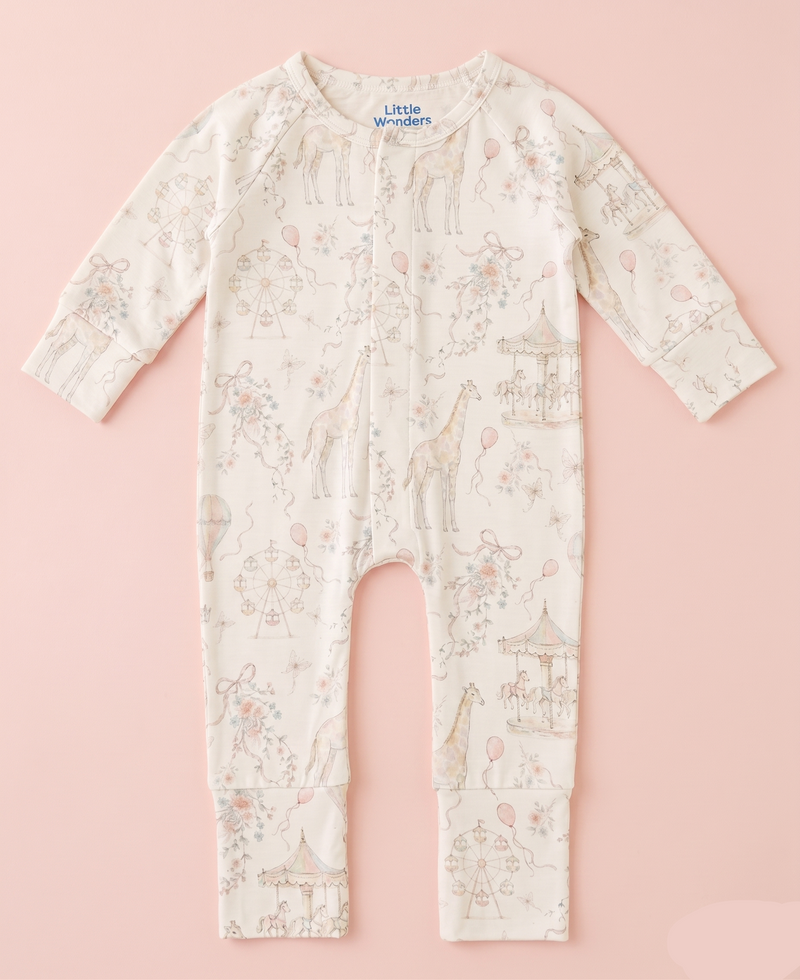 Whimsical Carousel Sleepsuit with Magnetic Snaps