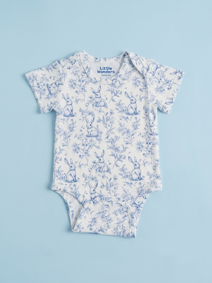 TENCEL Rabbit Toile Onesie with Magnetic Snaps