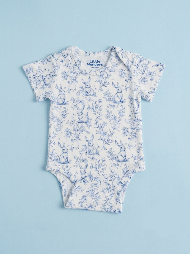 TENCEL Rabbit Toile Onesie with Magnetic Snaps