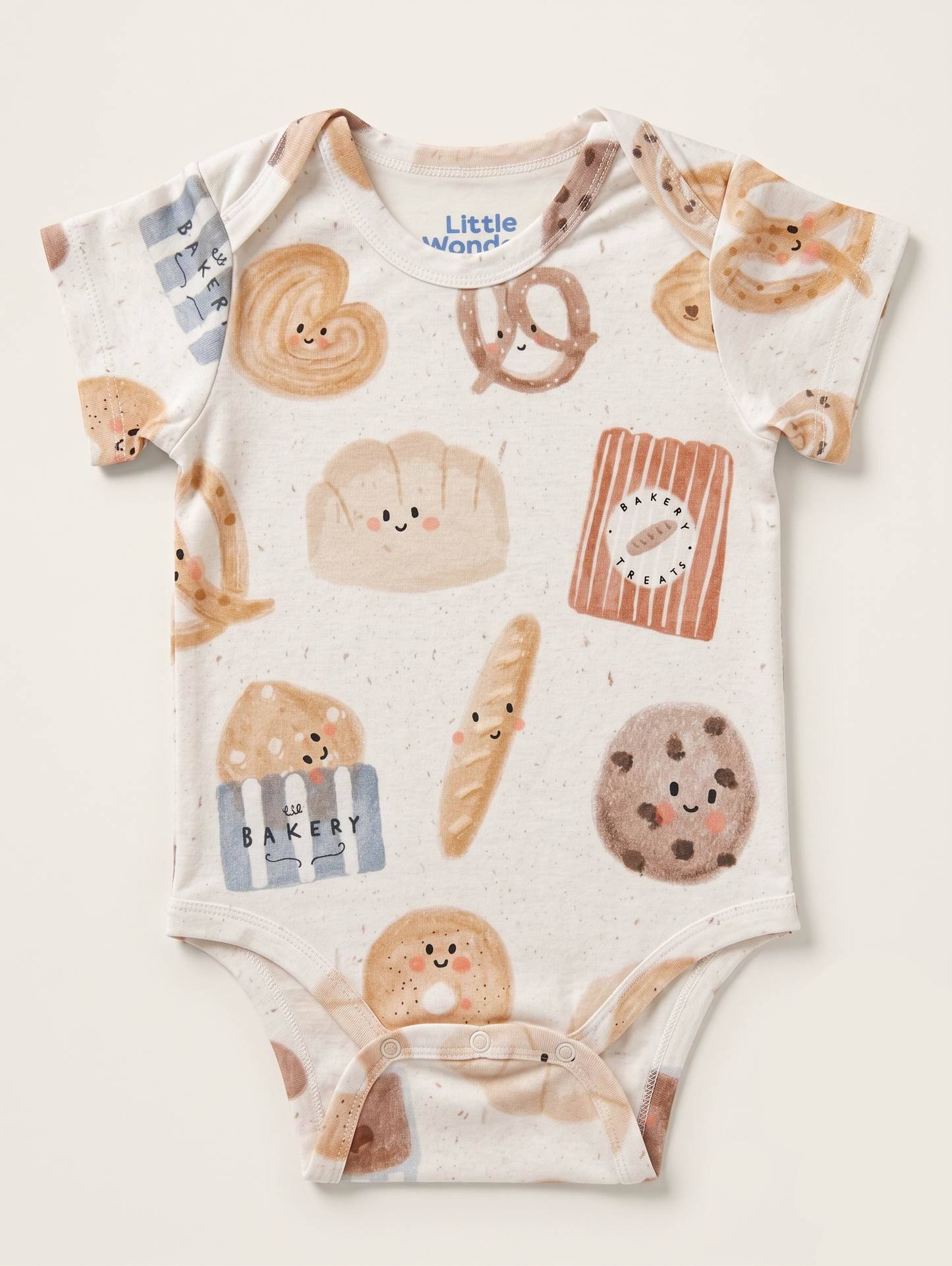 French Pastries Onesie with Magnetic Snaps