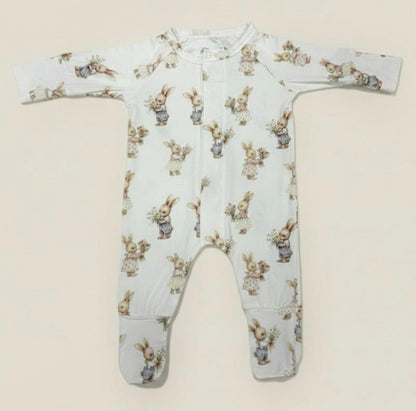 TENCEL Bunnies Sleepsuit with Magnetic Snaps