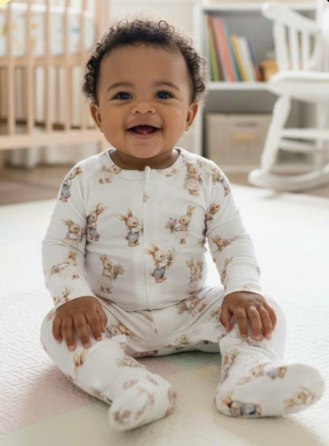 TENCEL Bunnies Sleepsuit with Magnetic Snaps